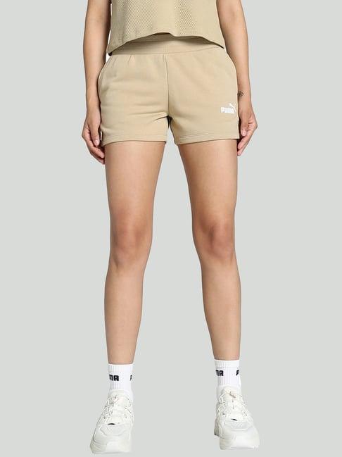 puma beige printed sports shorts