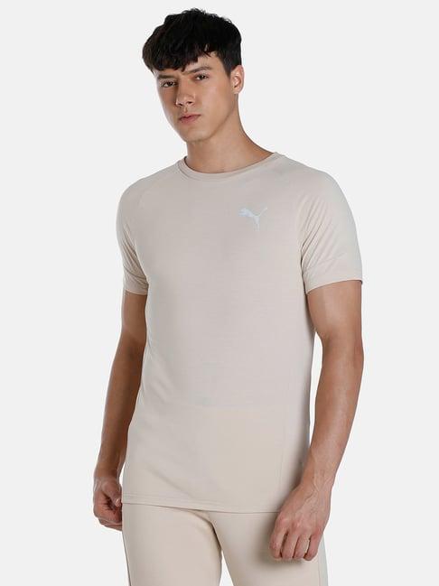 puma beige slim fit t-shirt