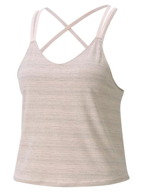 puma beige textured regular fit studio graphene yoga tank top