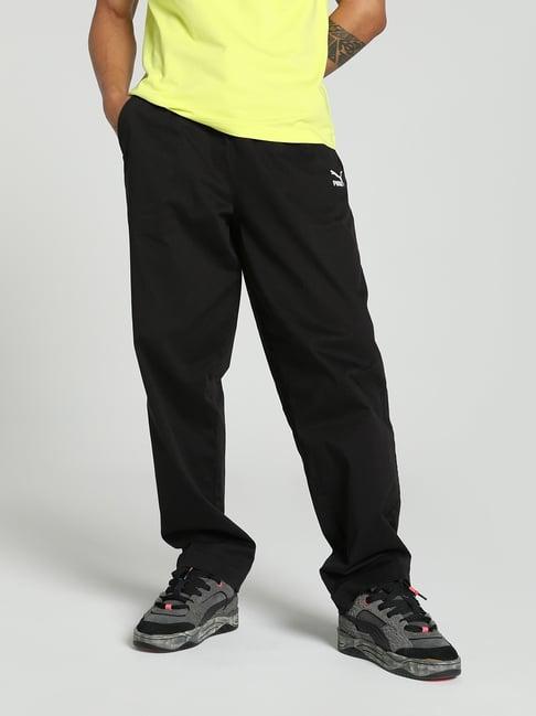 puma better classics black cotton relaxed fit trackpants