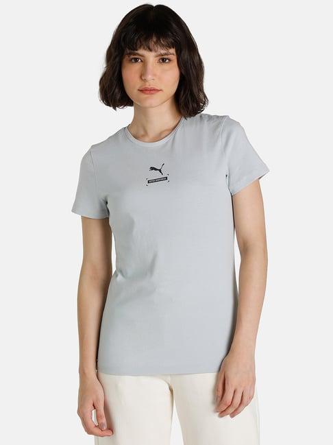 puma better grey cotton logo t-shirt