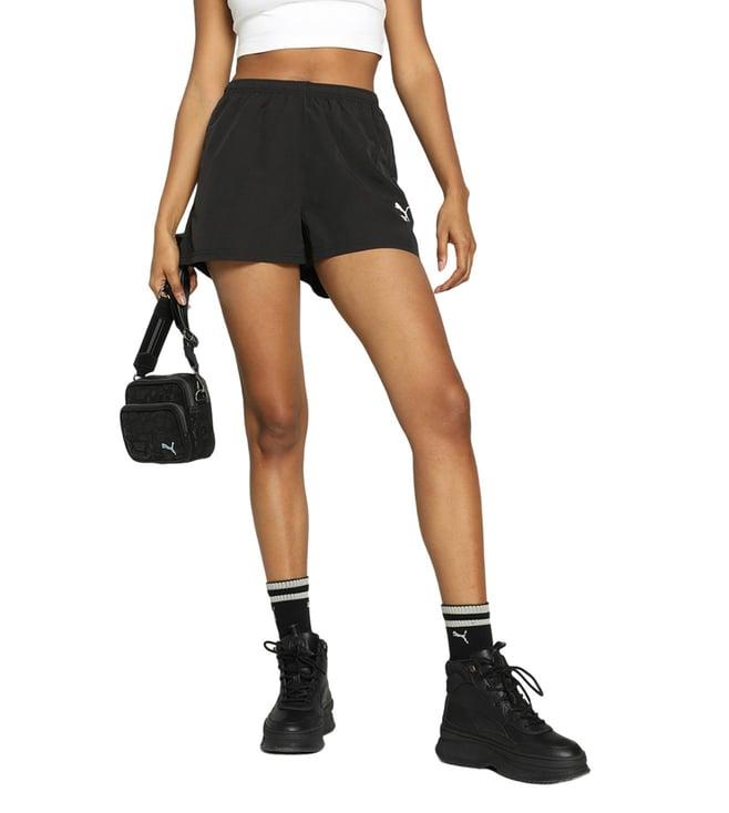 puma black classics regular fit a-line shorts