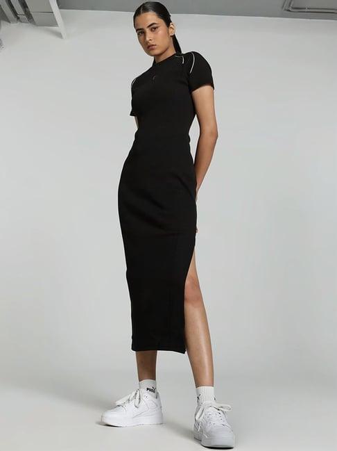 puma black cotton bodycon dress