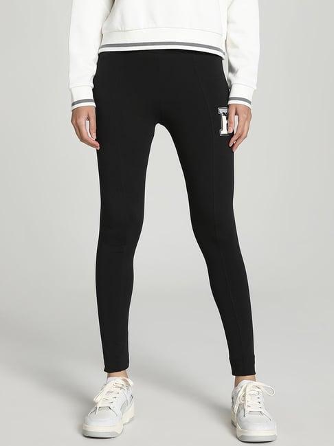 puma black cotton high rise sports leggings