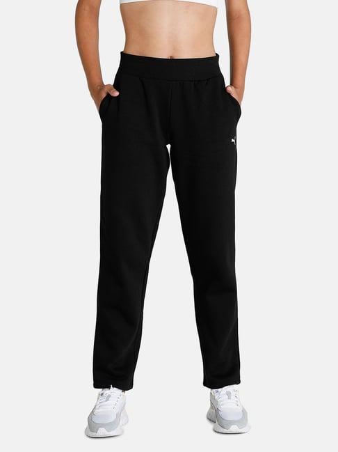 puma black cotton logo print sweatpants