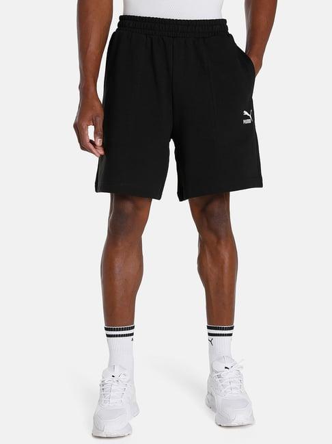 puma black cotton relaxed fit shorts