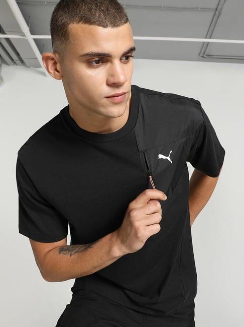 puma black cotton relaxed fit t-shirt
