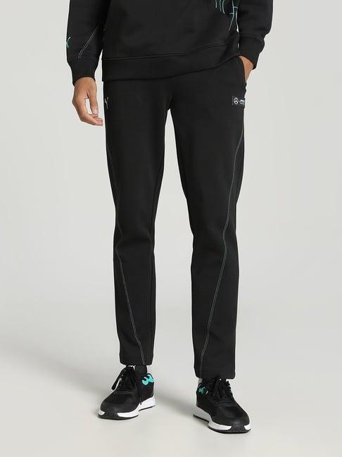 puma black cotton slim fit trackpants