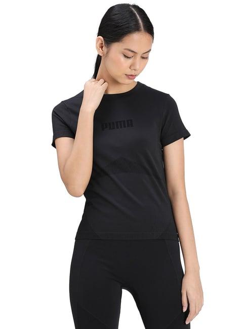 puma black graphic print tight fit tee