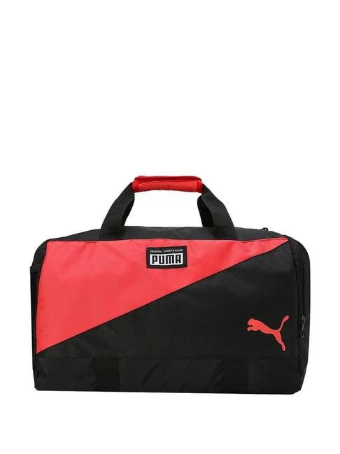 puma black-hot coral color block duffle bag