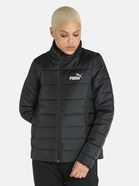 puma black logo print puffer jacket