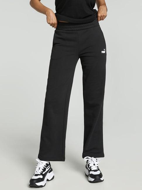 puma black logo print sports track pants