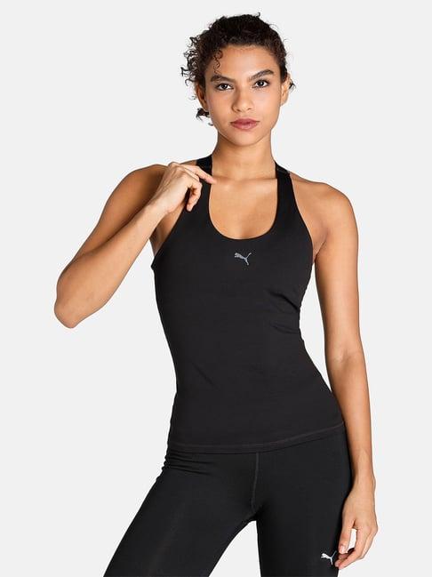 puma black logo print tank top