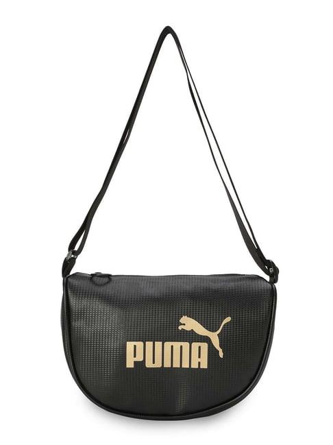 puma black logo shoulder handbag