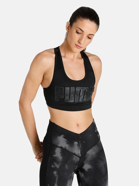 puma black non wired padded sports bra