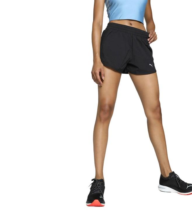 puma black performance ultraweave velocity regular fit running shorts