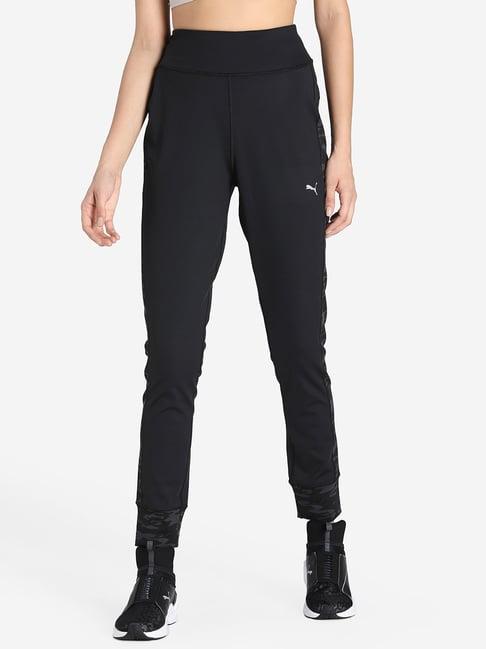 puma black polyester joggers