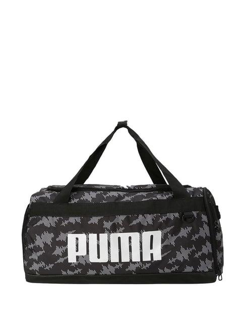 puma black printed duffle bag