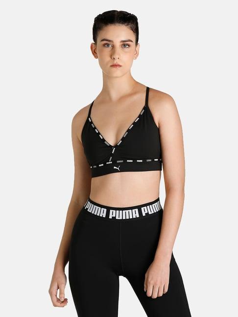 puma black printed sports bra