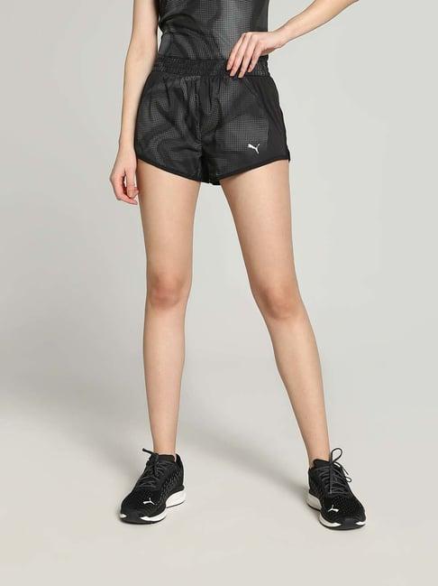 puma black printed sports shorts