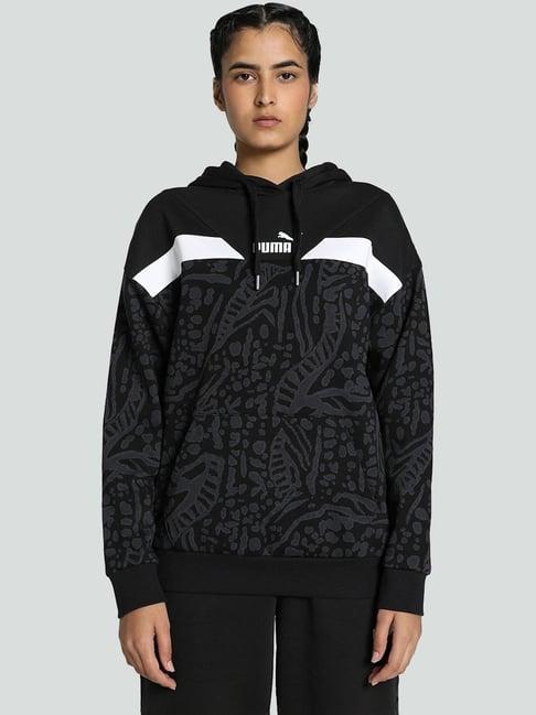 puma black printed sports sweatshirt