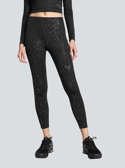 puma black printed tights