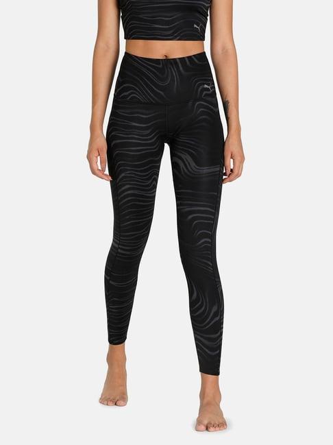 puma black printed yoga tights