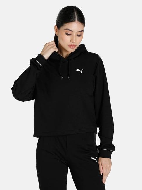 puma black regular fit hoodie