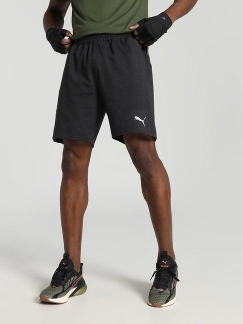 puma black regular fit sports shorts