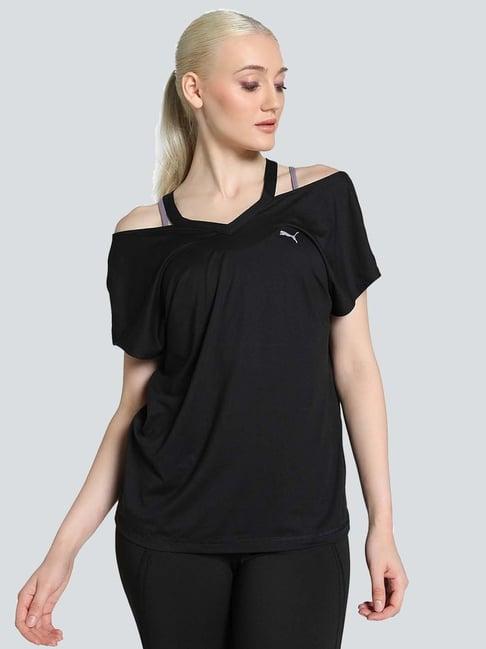 puma black regular fit sports t-shirt