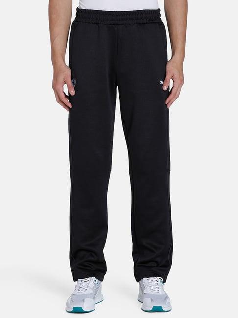 puma black regular fit trackpants