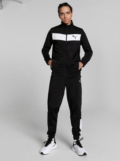 puma black regular fit tracksuit