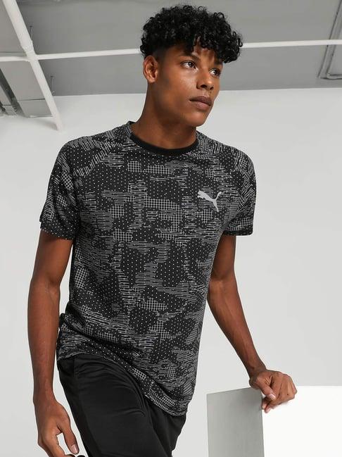 puma black slim fit printed t-shirt