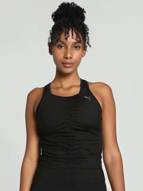 puma black slim fit sports tank top