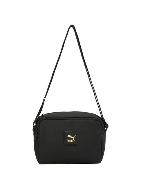 puma black solid cross body bag