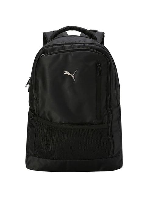 puma black solid laptop backpack