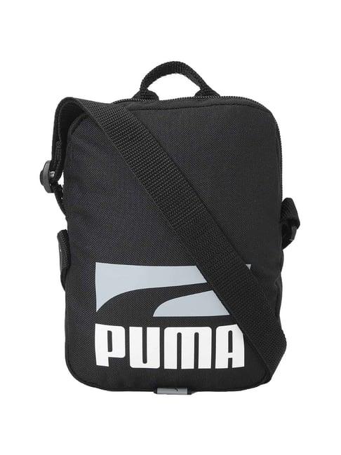 puma black solid medium cross body bag