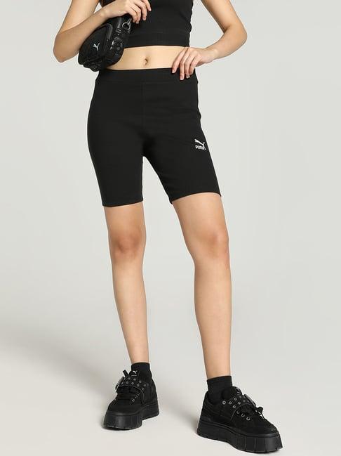 puma black striped sports shorts