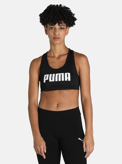 puma black wireless padded sports bra