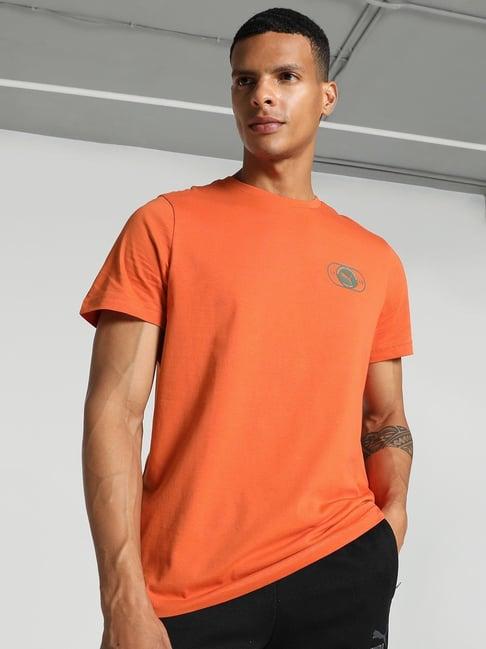 puma blank india orange cotton slim fit t-shirt