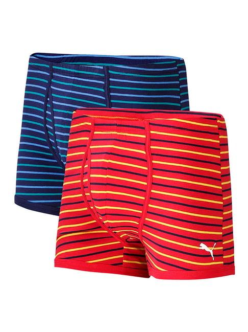 puma blue & red trunks - pack of 2