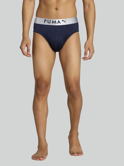 puma blue cotton regular fit briefs