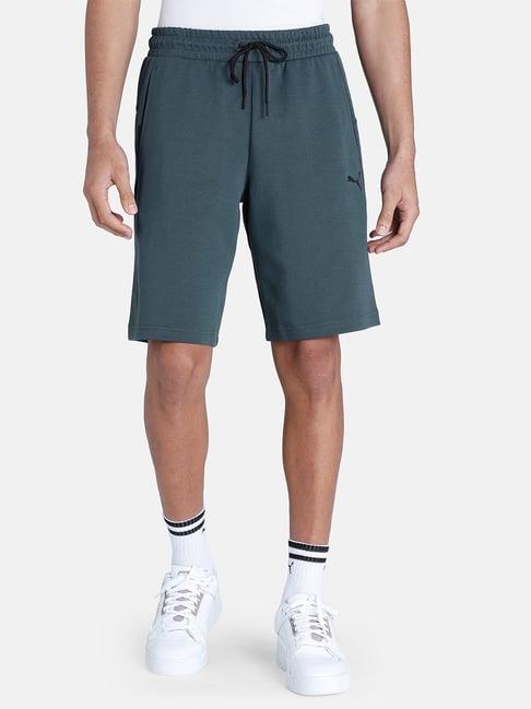 puma blue cotton regular fit shorts