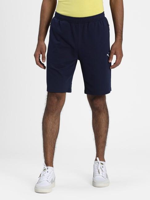 puma blue cotton slim fit shorts