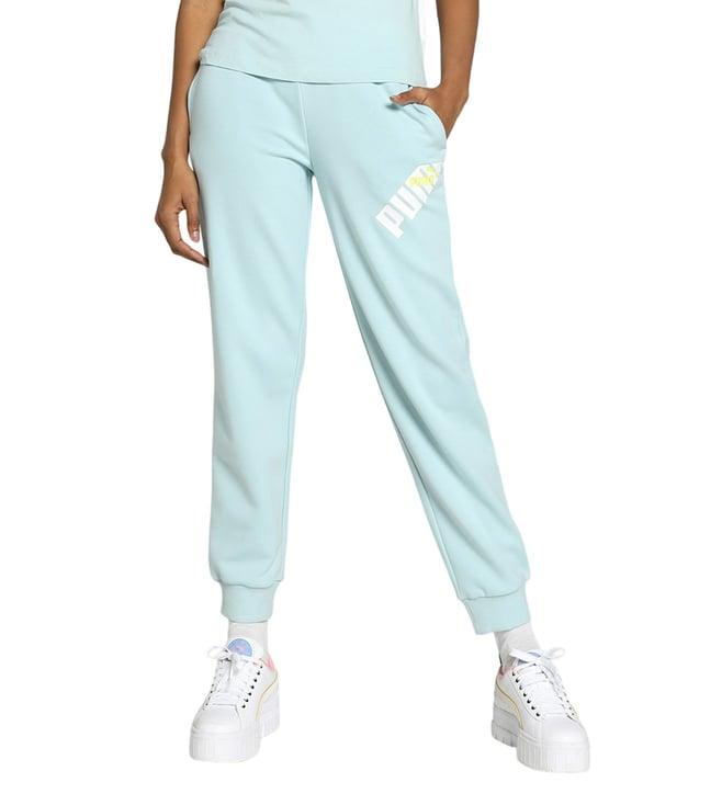 puma blue power logo regular fit joggers