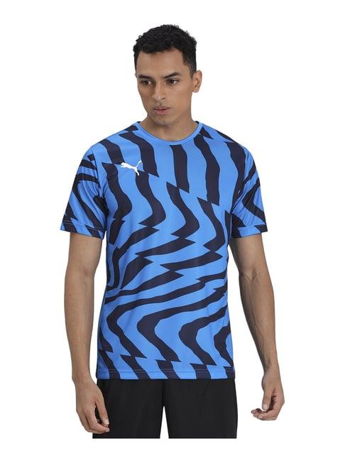 puma blue regular fit printed sports t-shirt