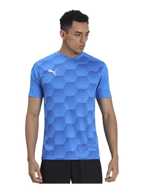 puma blue regular fit printed sports t-shirt