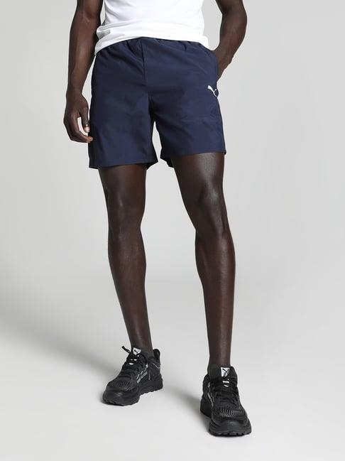 puma blue regular fit sports shorts