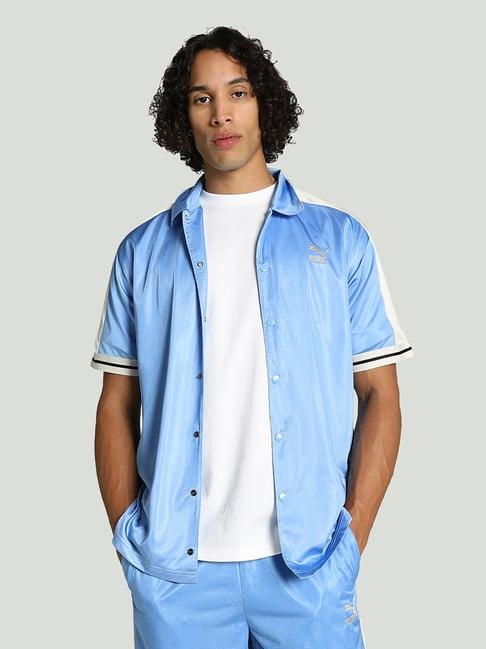 puma blue relaxed fit t7 shooting shirt