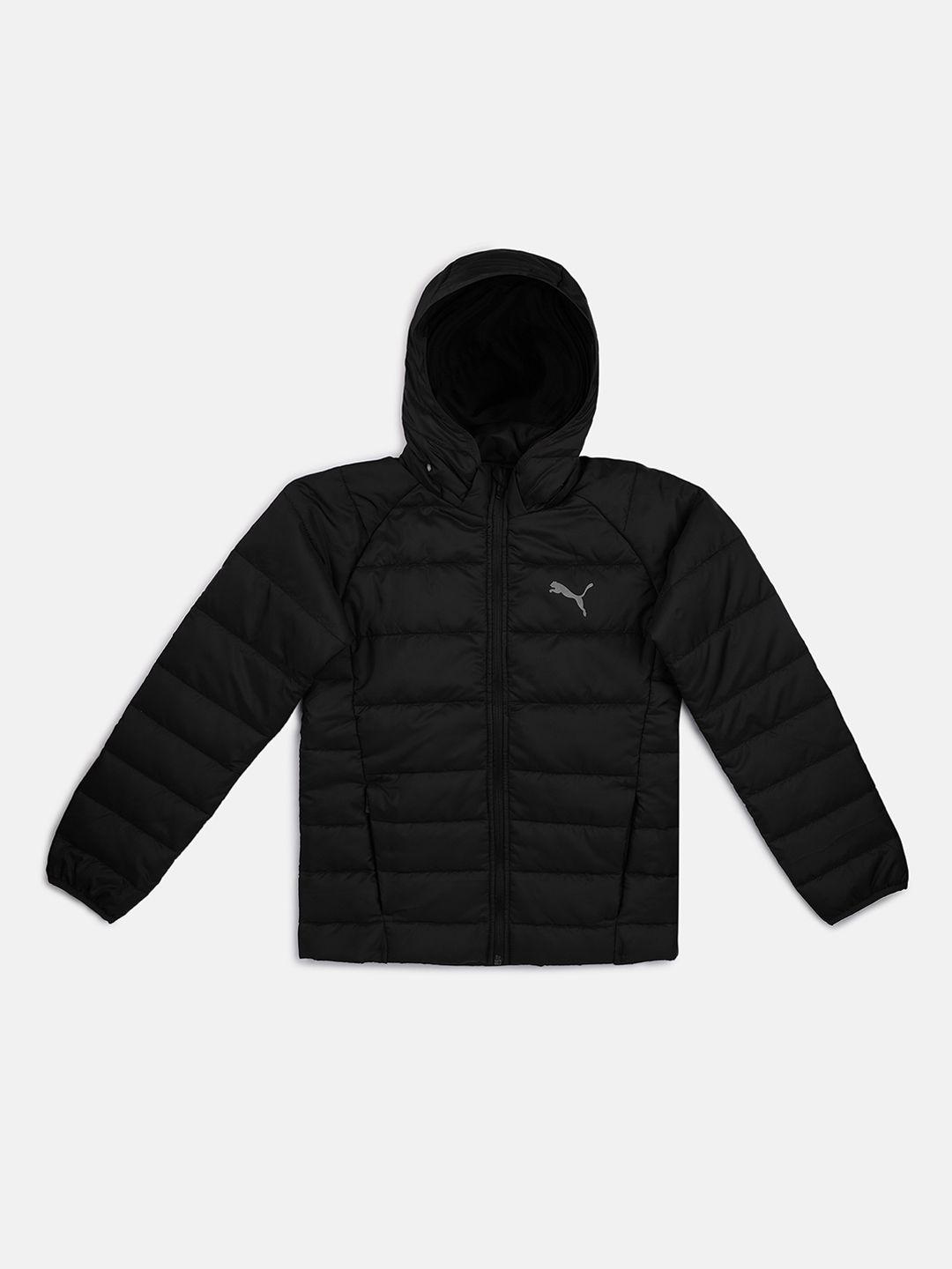 puma boys black solid packlite down puffer jacket b